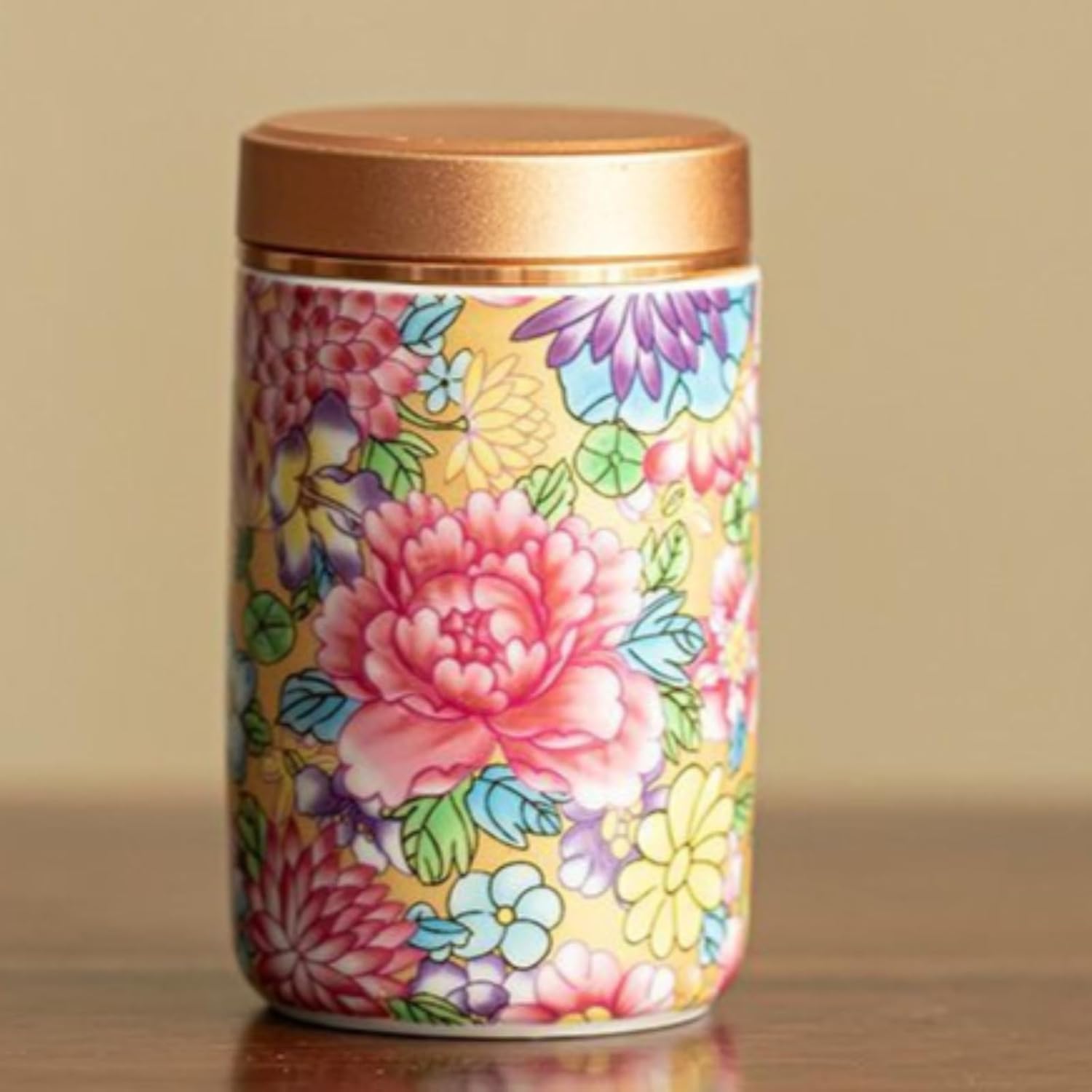 Enamel Colors Mini Ceramics Tea Canister, 85ml 2.7oz, Portable Home Tea Set Accessories