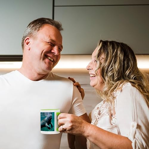 Vista 20 de 3dRose mug_45536_6 "West Indian Manatee Trichechus manatus in Florida, USA" Taza azul de dos tonos, 11 onzas, multicolor Blanco