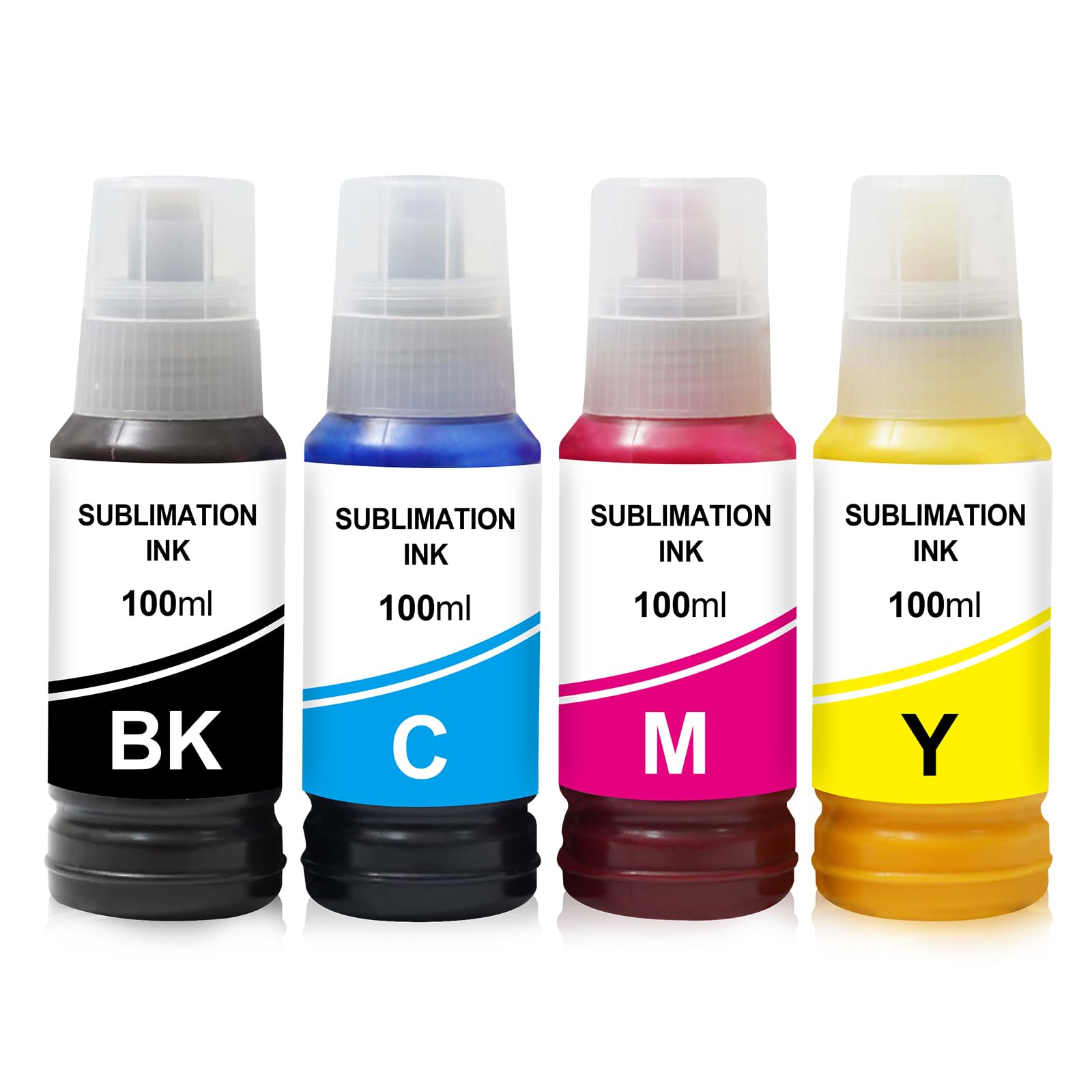 Yongairuink 400ml Sublimation Ink for EPS ET2400 ET-2720 ET-2760 ET-2800 ET-2803 ET-2850 ET-4800 ET-15000 ET-3760 Inkjet Printer Heat Press on Mugs T Shirts Pillows (1BK 1C 1M 1Y)