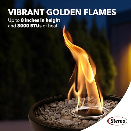 Miniatura 6 de Sterno Paquete de 12 combustibles de gel Firepit  3 horas de tiempo de combustión, sonidos realistas de madera crujientes  sin humo e inodoro, sin