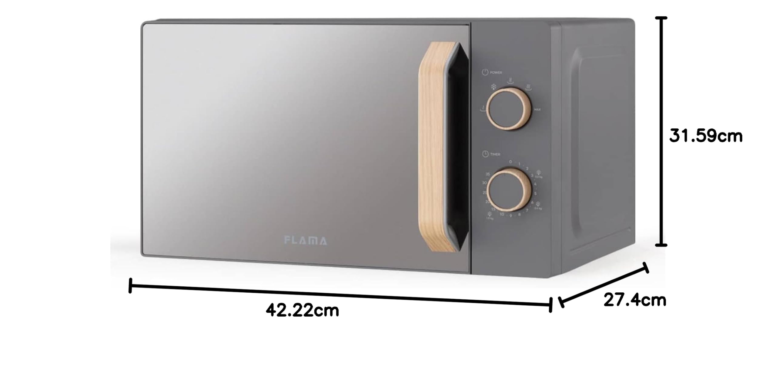 MICROONDAS FLAMA 1832FL 20L 700W S/GRILL CRISTAL/GRIS