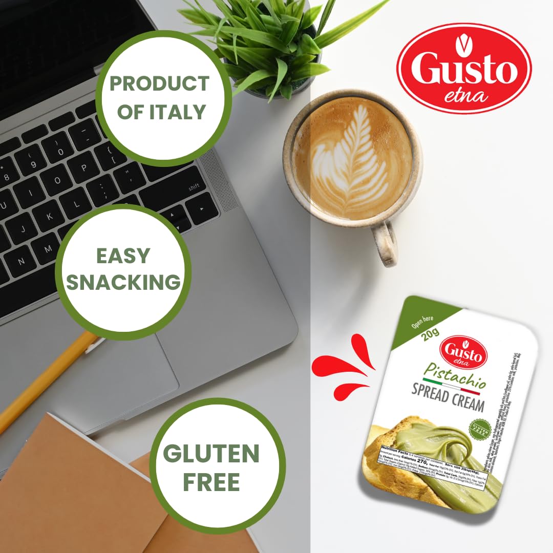 Pistachio Cream Cups 4-Pack Sweet Pistachio Spread Gluten-Free Convenient Mini Cups Authentic Italian Product 20 g Each — view 4