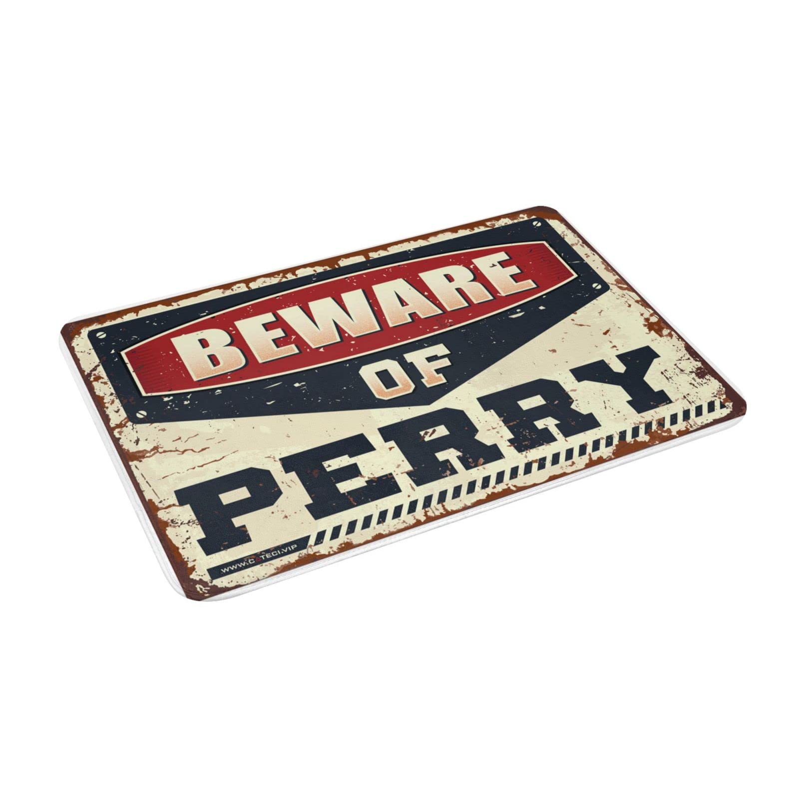 Zerbino con scritta "Beware of Perry", regalo per marito, autunnale, per esterni (65 x 90 cm)