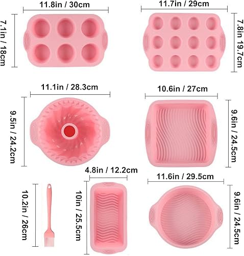 Miniatura 2 de Juego de utensilios de silicona antiadherente, 7 piezas de molde para hornear, económico, sin BPA, resistente al calor, kit de herramientas con