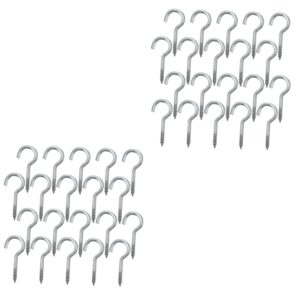 Vernickelt Metall-Deckenhaken, einschraubbare Ösenhaken, 200 Stück Schafaugen-Ring-Lampenhaken, Lichtaufhänger, Schraubhaken