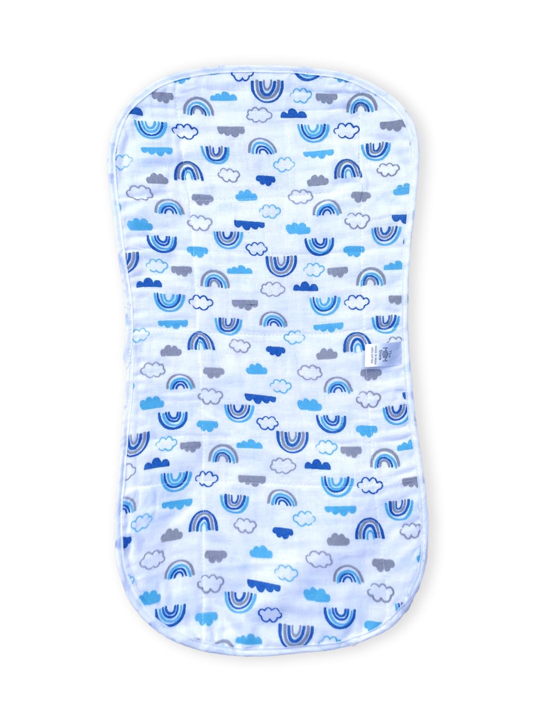 The Mom Store Baby Muslin Burp Cloth | Cotton | 48cm x 22 cm Burp Cloth Soft and Comfortable for Everyday Use | Reversible | New Born | Comfortable | Happy Rainbow-picture-23