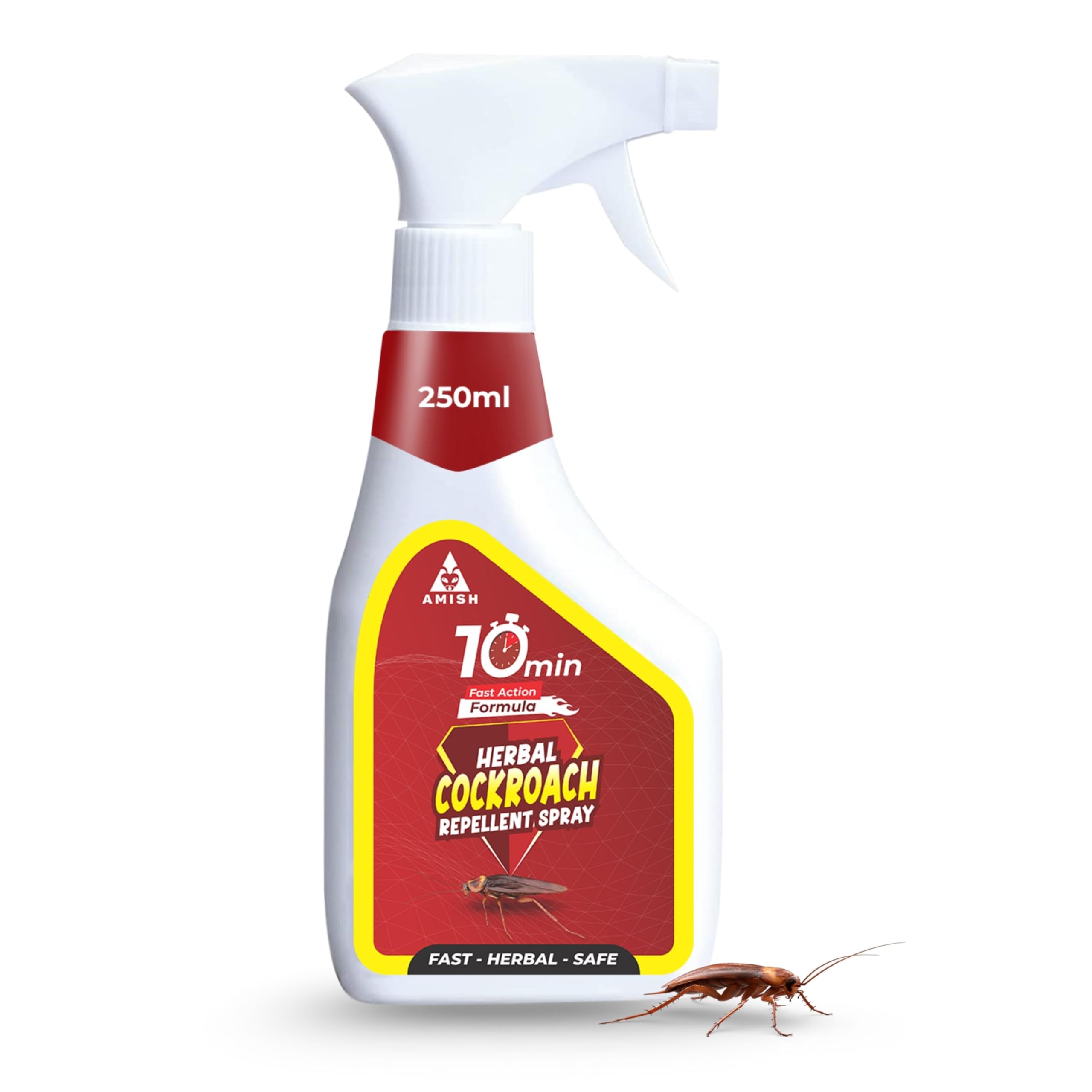 Amish Herbal Cockroach Spray 250 ml Pack Of 1 |10 Minutes Formula |Removes Entire Cockroach colony|Powerful 100% Organic No Chemical Cockroach Repellent Spray