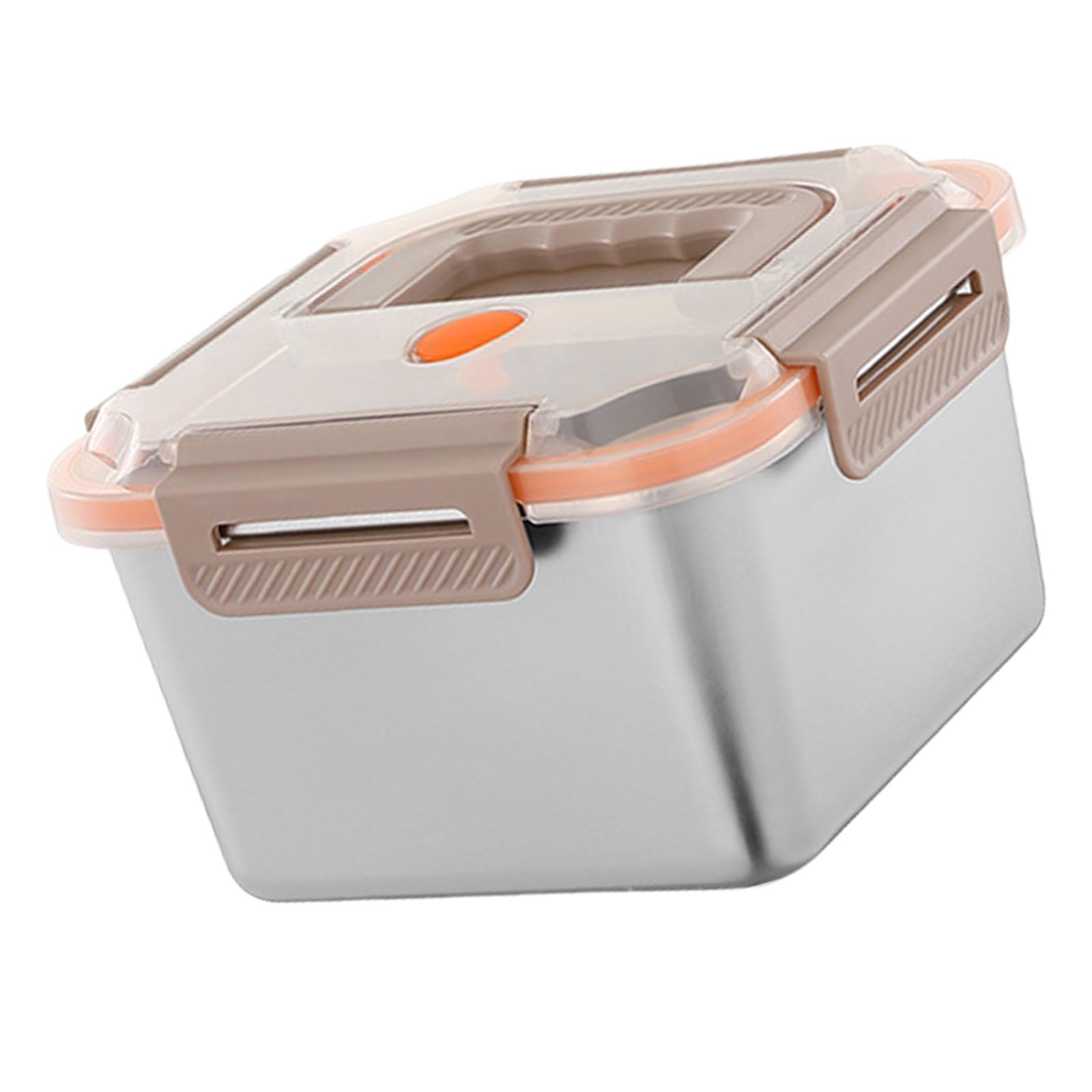 YROHGKPN Spacious Stainless Steel Food Storage Container Multipurpose Household Lunch Box Handheld Crisper with See Through Lid Large Capacity Lunch Box
