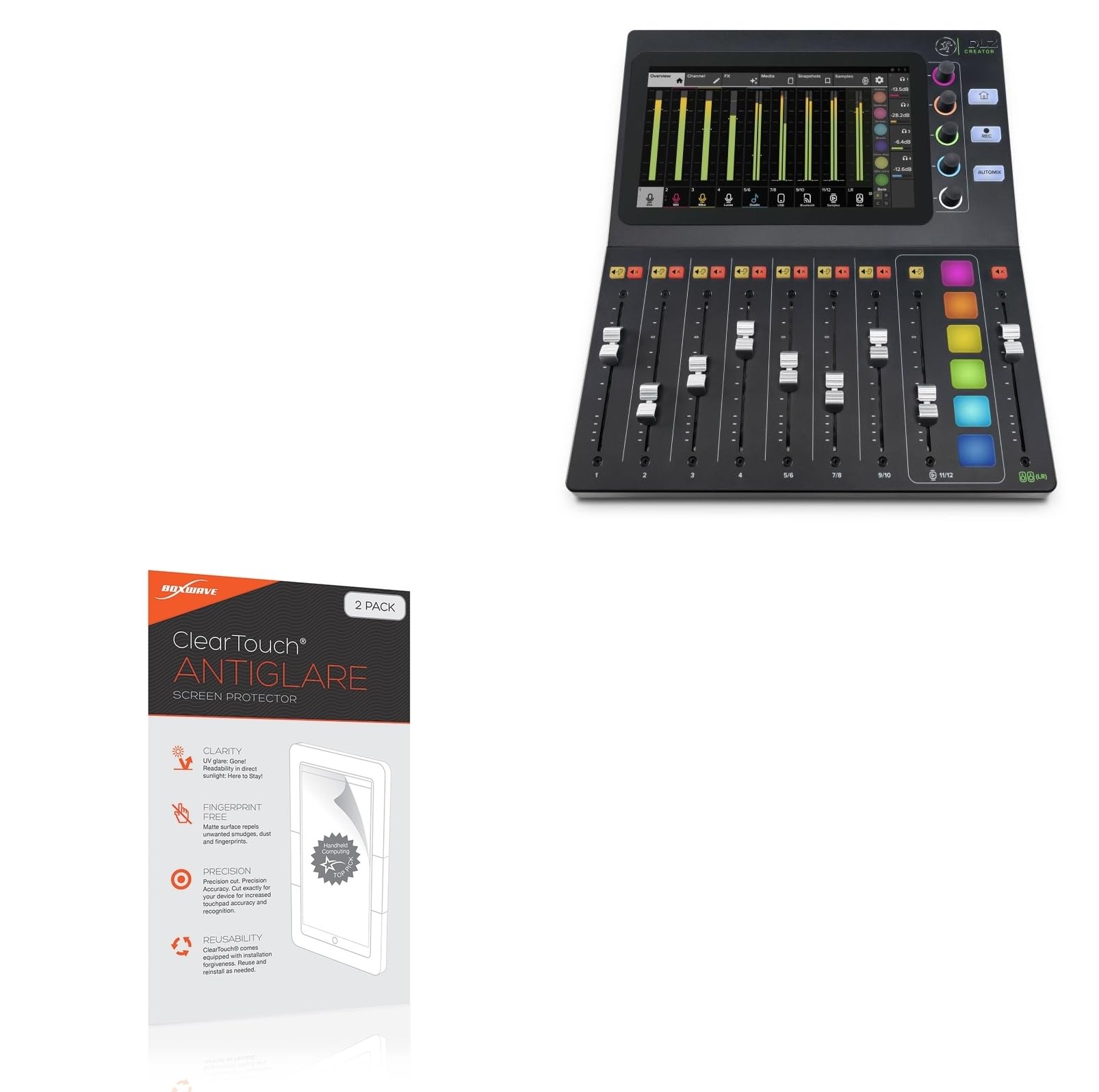 BoxWave Screen Protector Compatible with Mackie DLZ Creator - ClearTouch Anti-Glare (2-Pack), Anti-Fingerprint Matte Film Skin