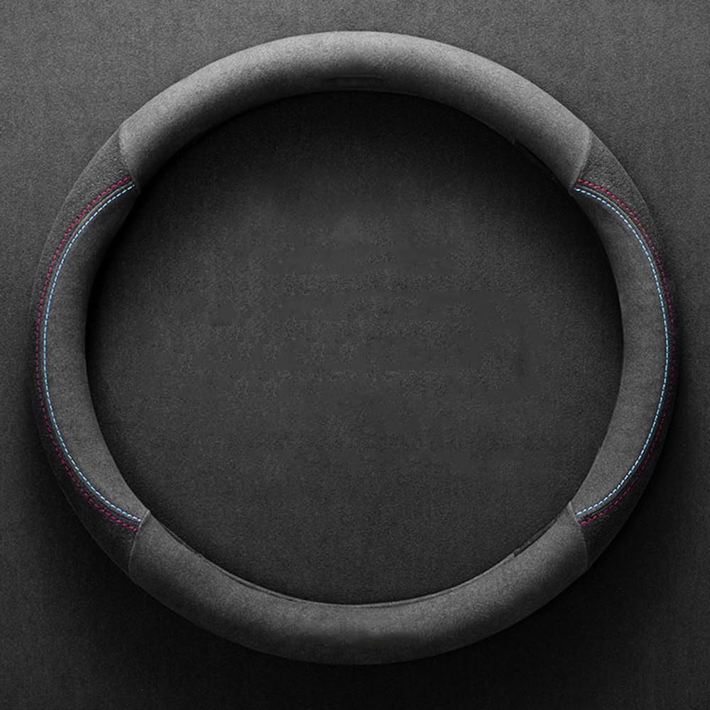 Car Steering Wheel Covers for Jeep Wrangler 4-Doors Willys Sport/Sport S/Islander/Willys/Freedom Breathable Anti-slip Protector Interior Accessories,B-Black-O type