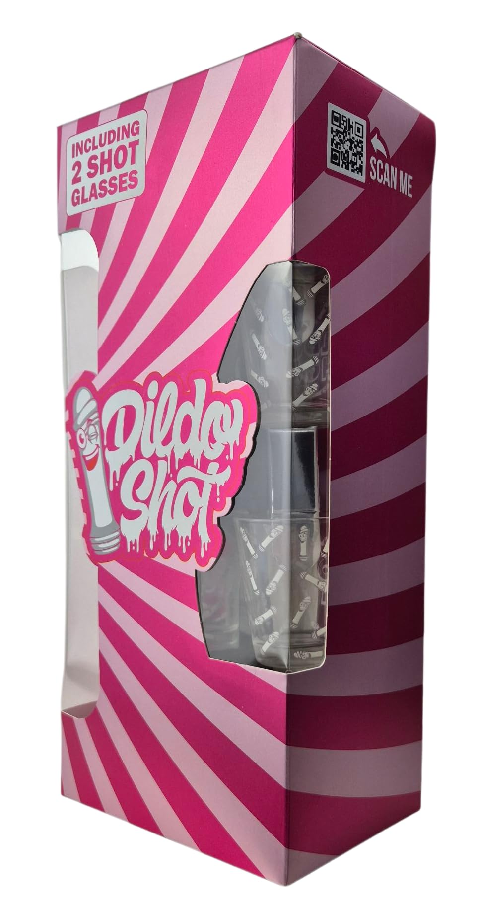 Dildo Shot 10% Vol. 0,7L im Geschenkset mit 2 Gläsern | Fruchtiges Partygetränk für Feiern, Geburtstage & Junggesellenabschiede | Mild & aromatisch
