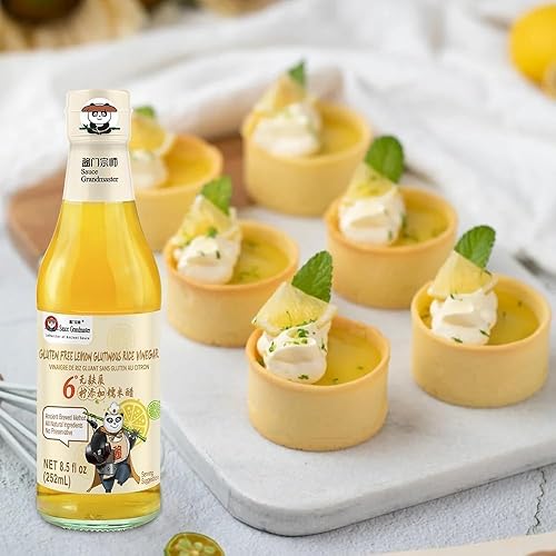 Miniatura 4 de Vinagre balsámico de arroz glutinoso de limón, glaseado balsámico a base de plantas fermentado naturalmente, rico en vitamina C, sin azúcar y