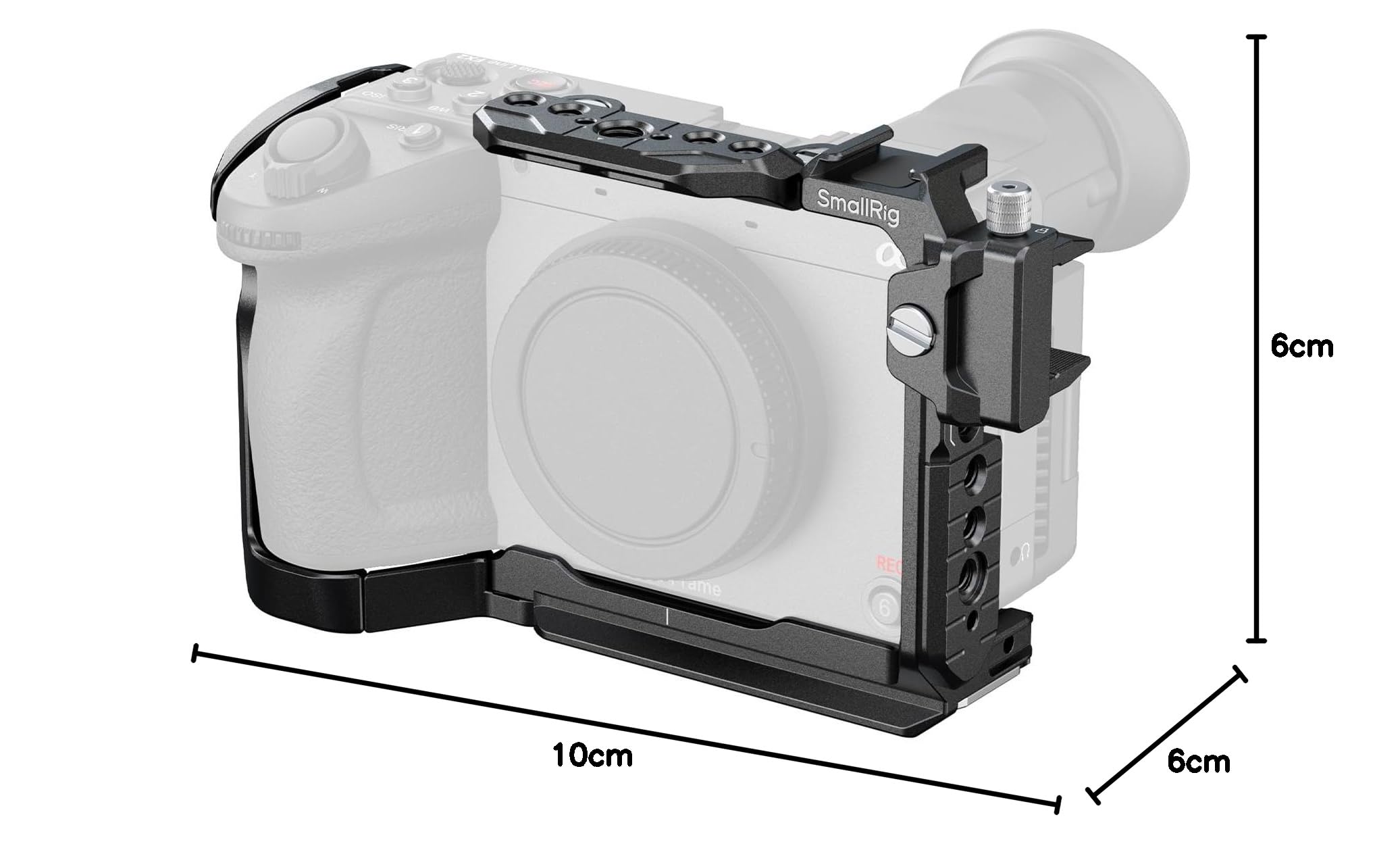 SMALLRIG Gabbia per fotocamera Sony FX2 HawkLock Quick Release FX2 con piastra superiore, morsetto per cavo HDMI, multi punti di fissaggio, compatibile con impugnature XLR originali, 5587