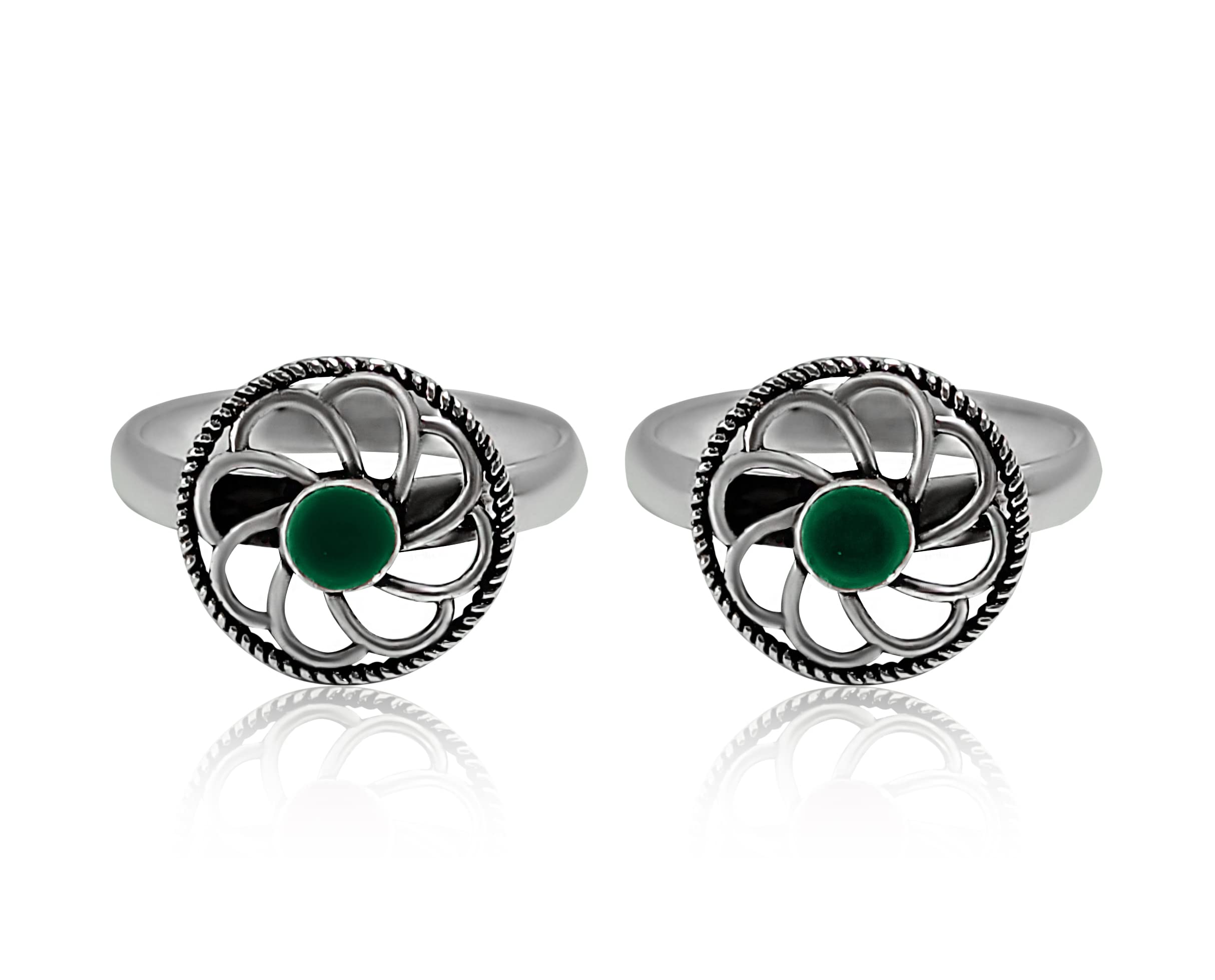 inari shines 925 Oxidised Silver Wheel of Fortune Toe Rings, Adjustable | Toe Rings for Women and Girls |-picture-46