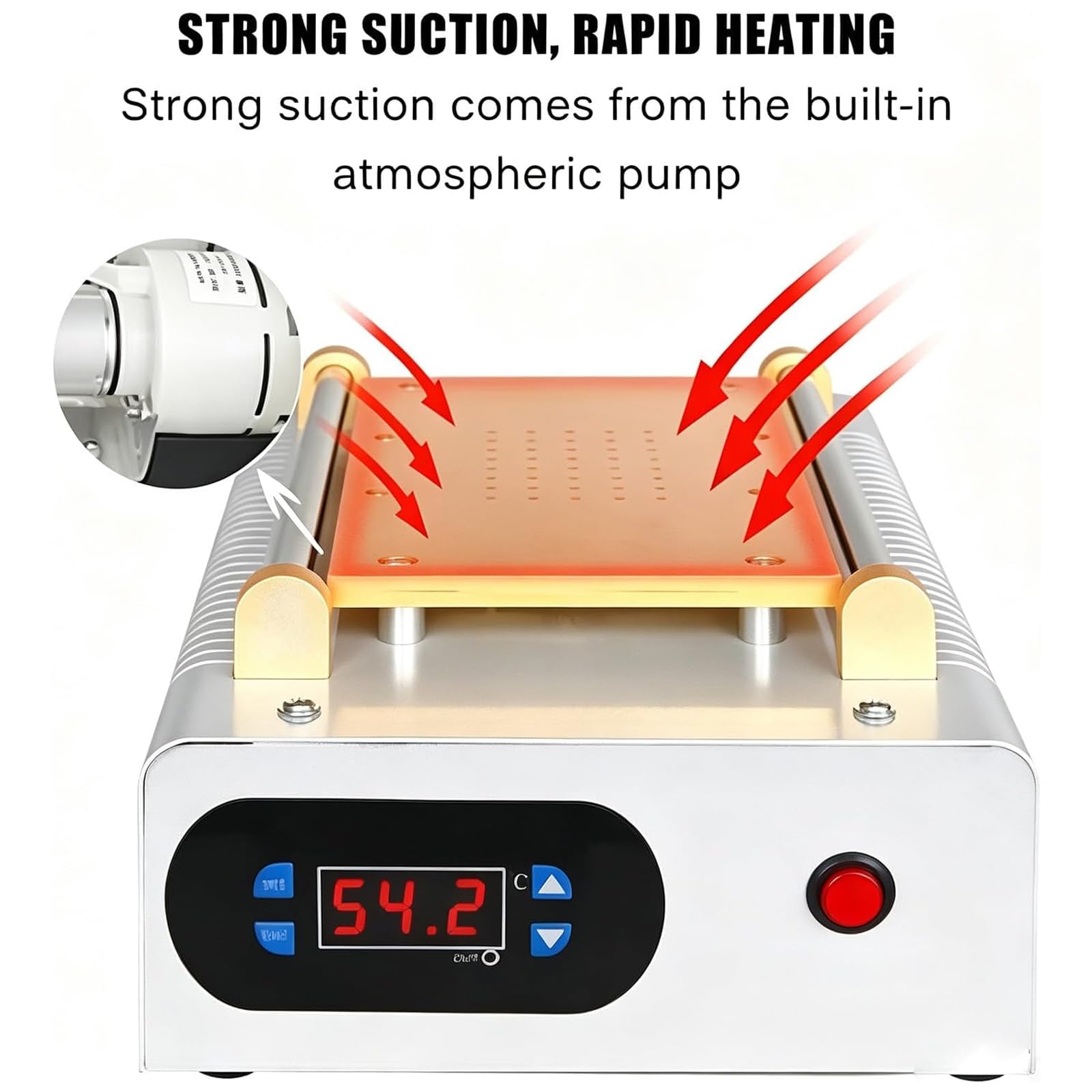 Máquina Separadora De Pantalla LCD, Herramienta De Extracción De Pantalla | Control de temperatura preciso, placa de aleación duradera, succión eficiente, compatible con banco de trabajo, amplia