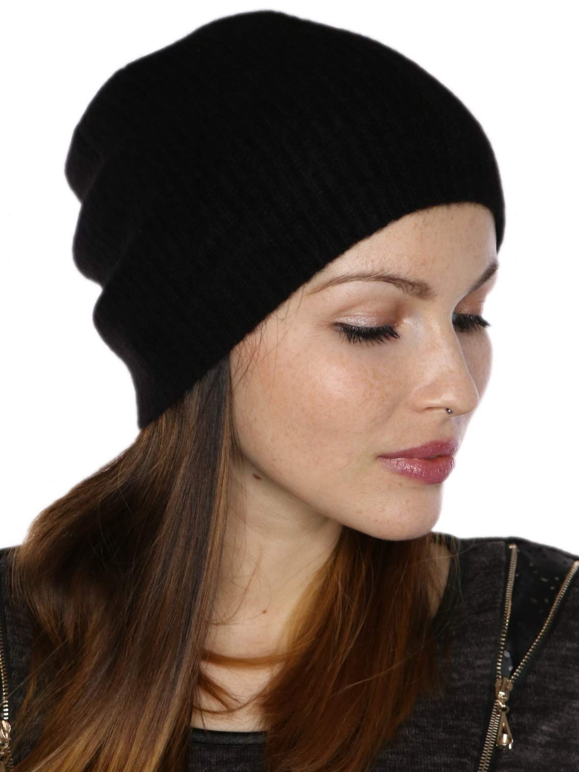prettysternUnisex One Size 100% Cashmere Wool Casual Beanie Knitted Hat