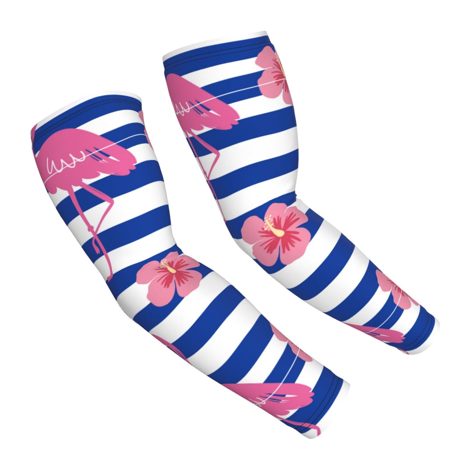 Salelf Pink Flamingo Arm Sleeves Cooling UV Sun Protection Sports Compression Sleeves for Men Women Golf Basketball Arm Sleeves