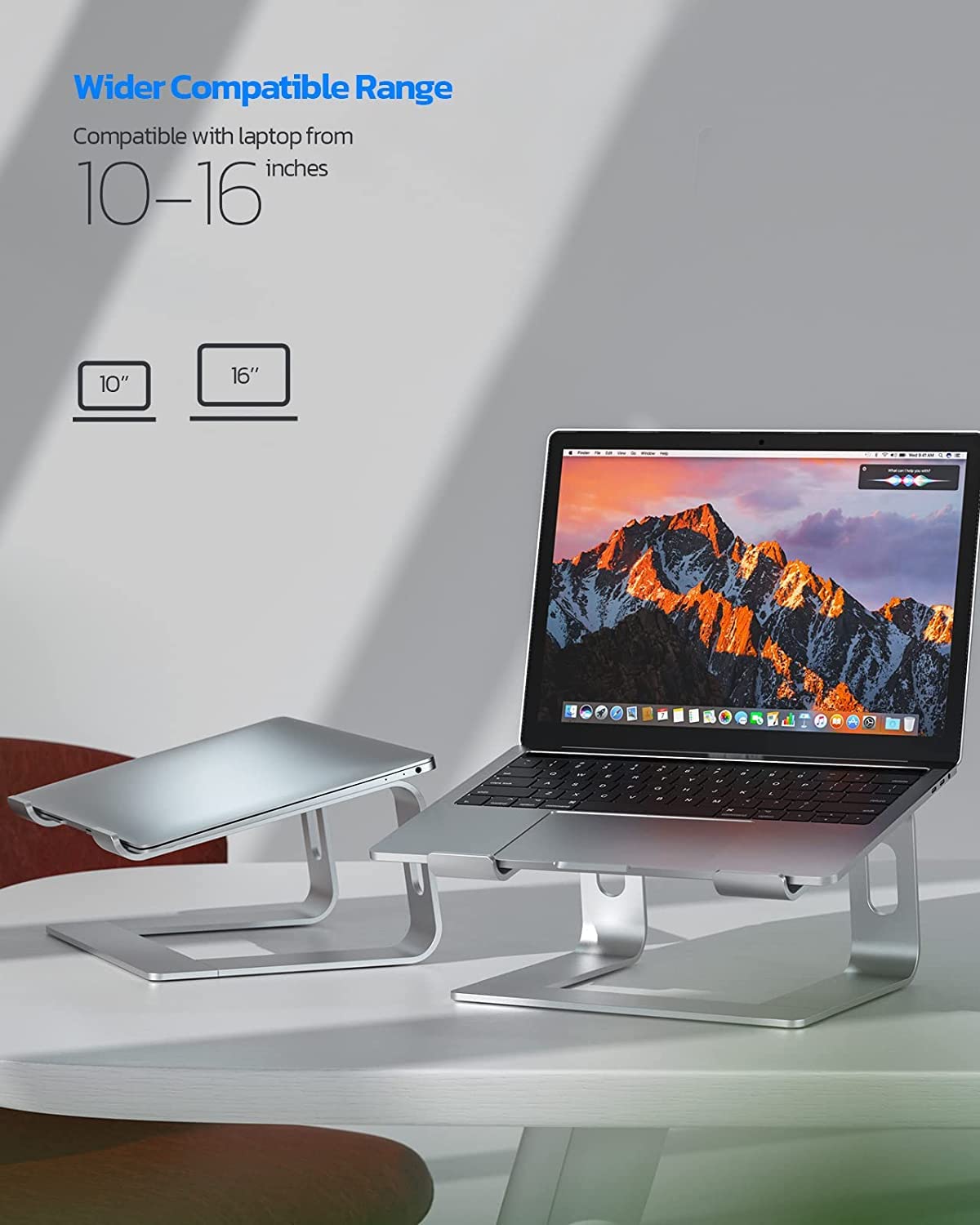 Nulaxy Supporto per computer portatile Stand, Supporto, Riser Compatibile con Dell, HP, Samsung, Lenovo Tutti I Computer Portatili 10-16" (Argento