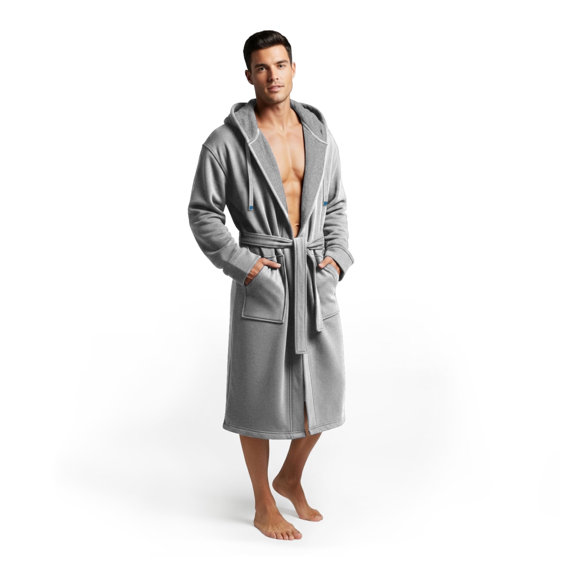 DudeRobe Men's Robe – Hooded TERRY Bath Robe for Men