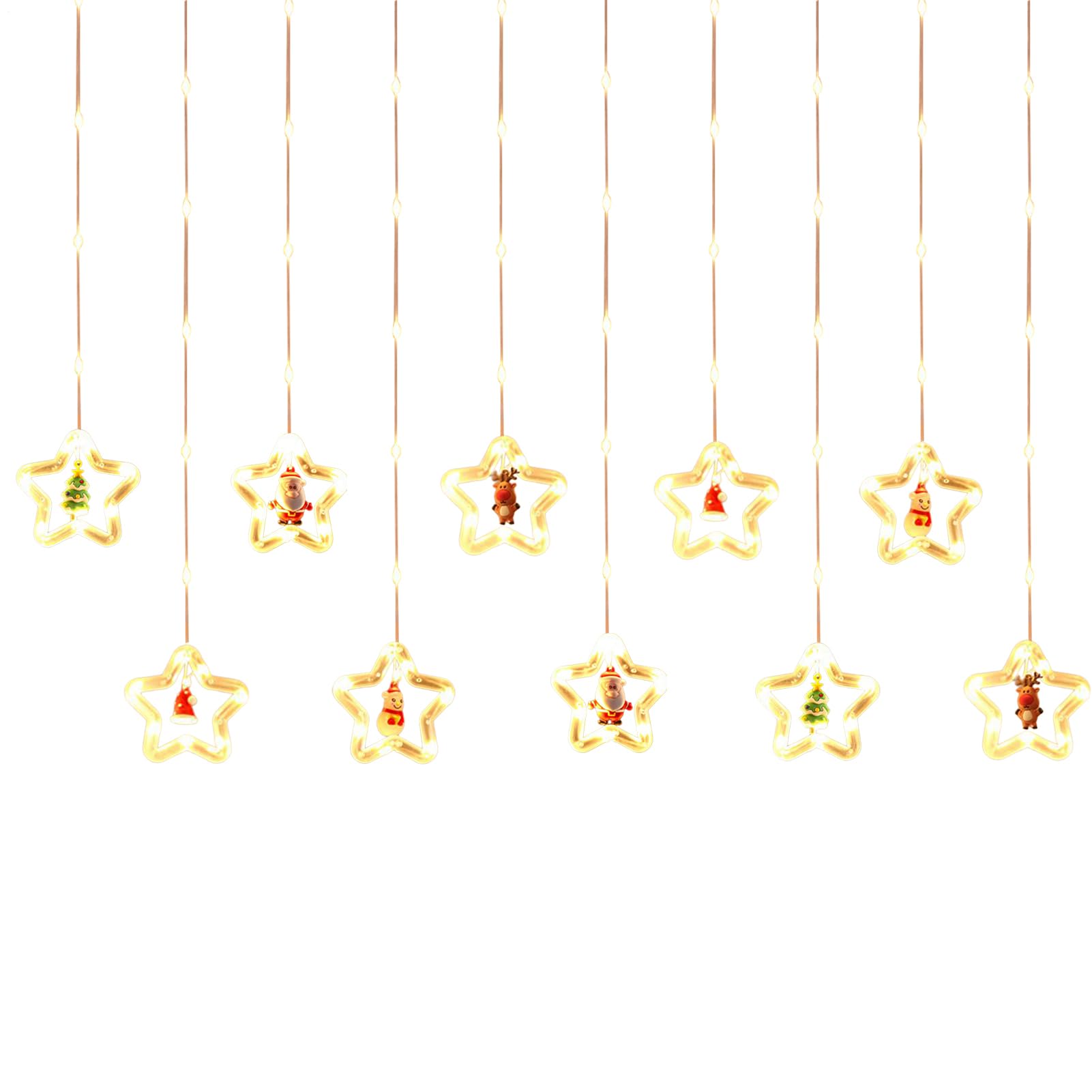 Luces De Cortinas LED Decoraciones Navideñas para Ventanas