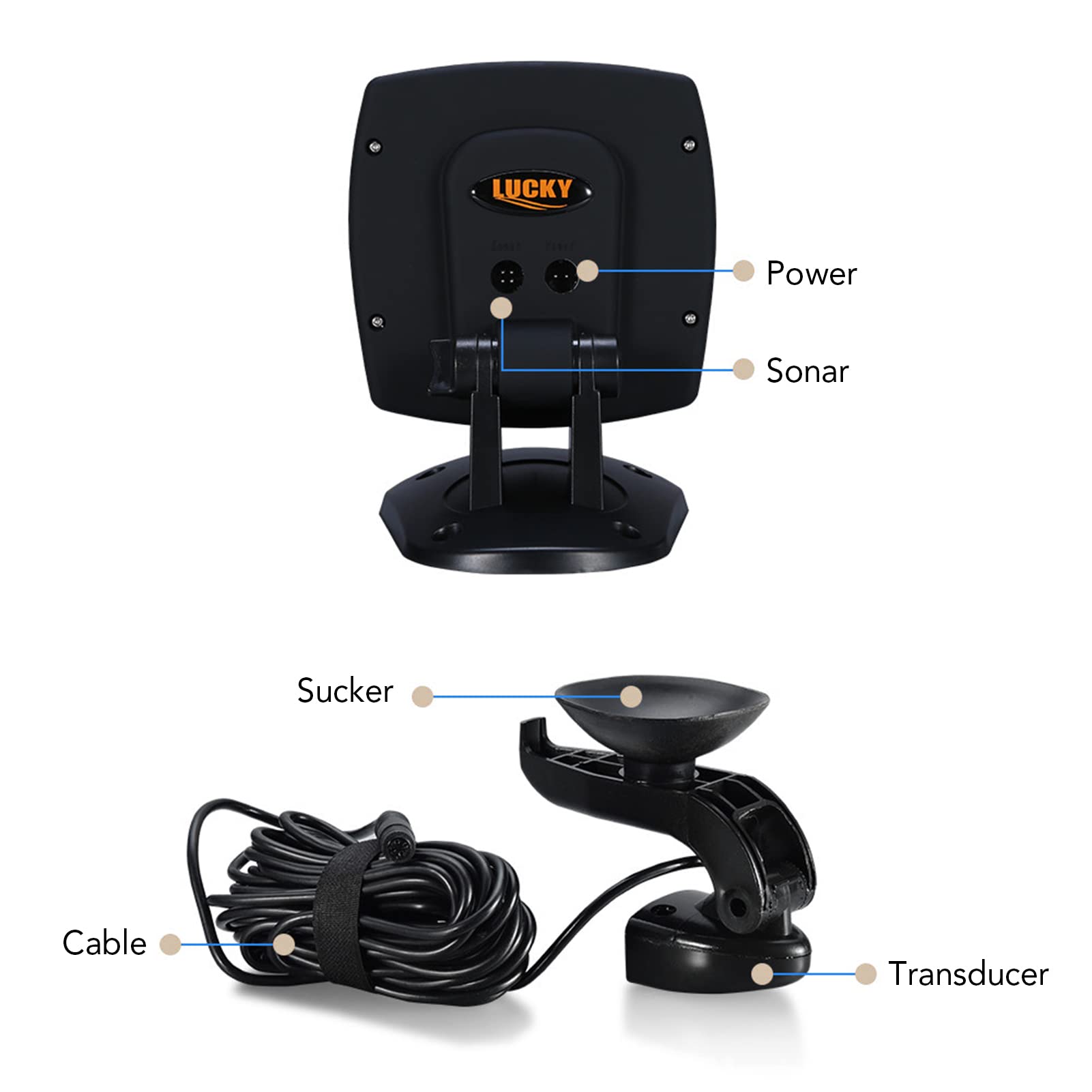 F918-C180S Fish Finder Sensore trasduttore cablato Fishfinder Fotocamera da pesca subacquea a 45 ° Trova pesci portatile Monitor subacqueo impermeabile LCD Localizzatore di pesci per barche
