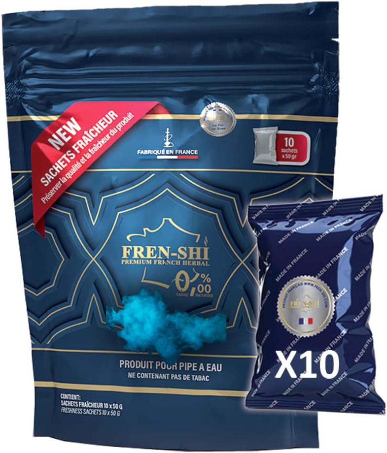 Frenshi DoyPack 250 Gr, 500 Gr o 1 Kg - Cachimba en sobres frescos (Azul Azur,