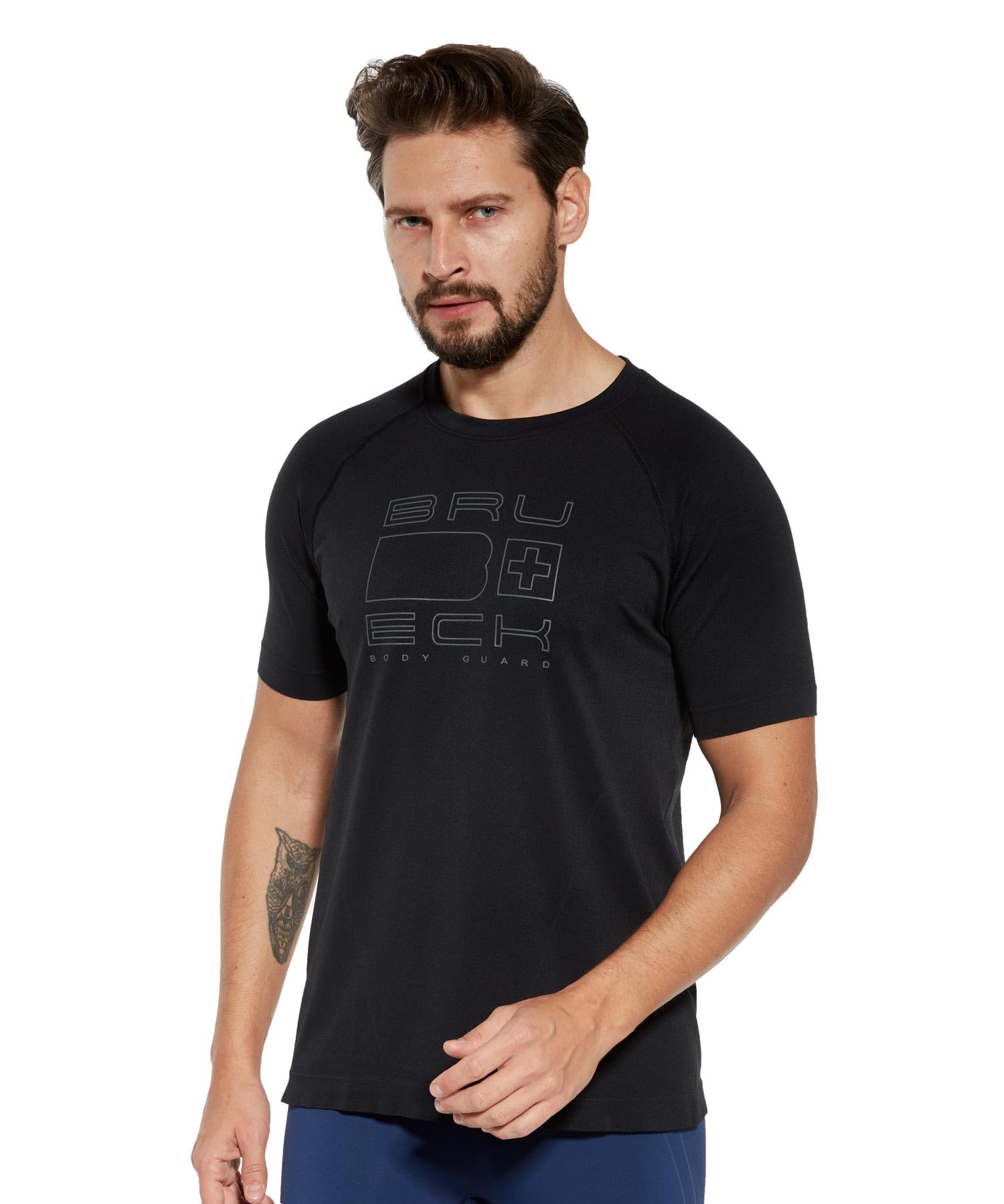 BRUBECK Męska koszulka funkcyjna z krótkim rękawem | oddychająca | termiczna | sport | fitness | podkoszulek | bielizna | 41% wełna merynosowa | SS11710