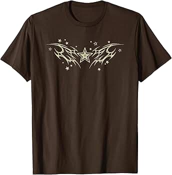 トップス Astonishing Tatoo design  T shirt y2k Amazon.com: Y2K 90s Star Tattoo Styl Star T-Shirt : Clothing