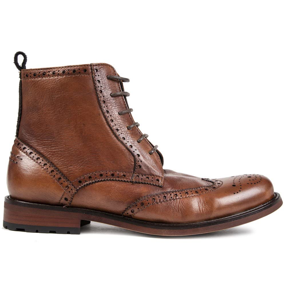 SOLE Crafted Mens Hammer Brogue Boots Tan