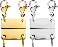 Vista 1 de Cierre magnético para collar en capas, separador de oro y plata de 18 quilates para collares apilables