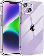 Amzpas iPhone 14 Case 6.1 Inch, Anti-Yellowing Shockproof Protective Case, Anti-Scratch Transparent Back Cover for iPhone 14 6.1 Inch (Transparent)