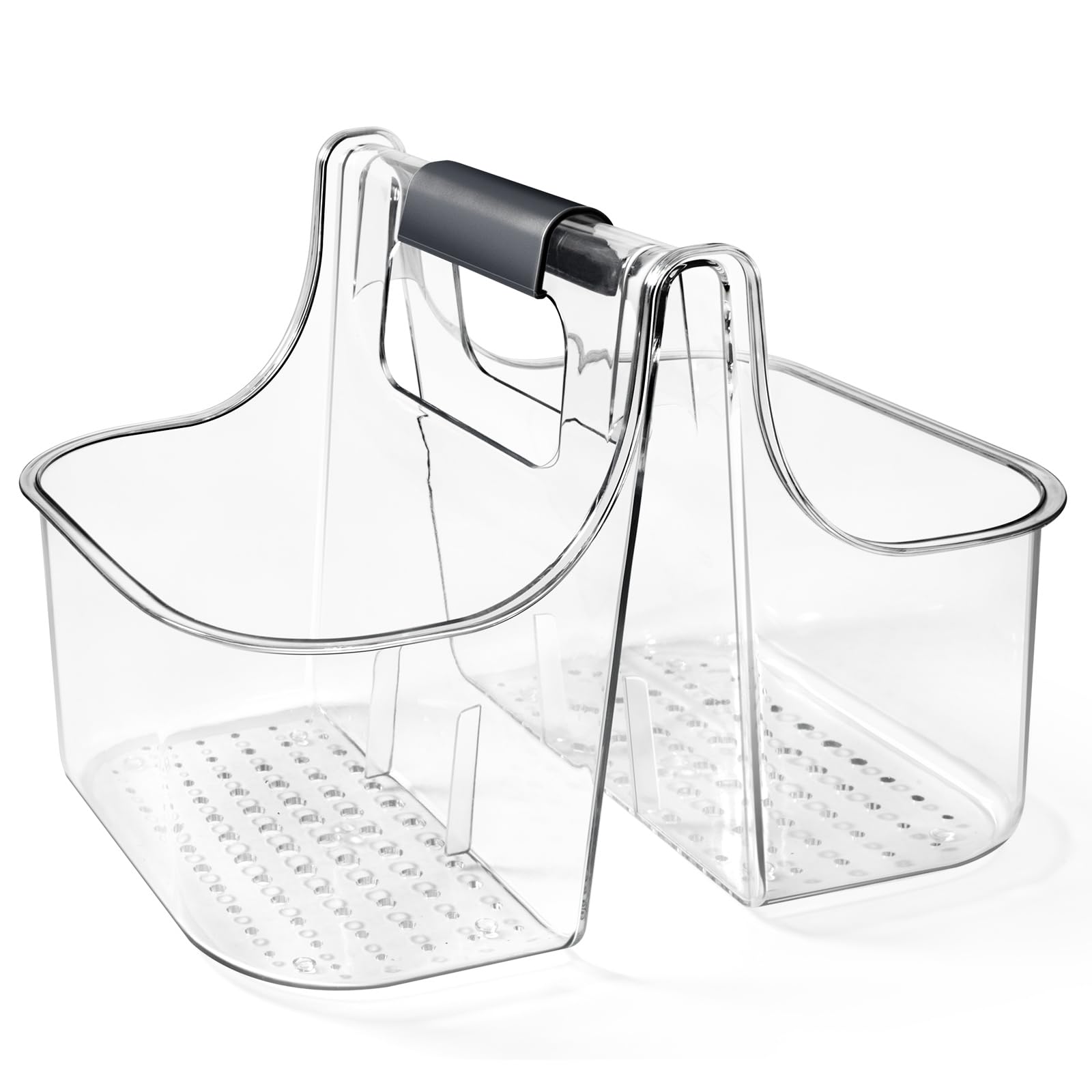 tutata Clear Caddy Organizer with Handle Shower Caddy Stackable Plastic Bin Basket for Bathroom Shower Craft organizer