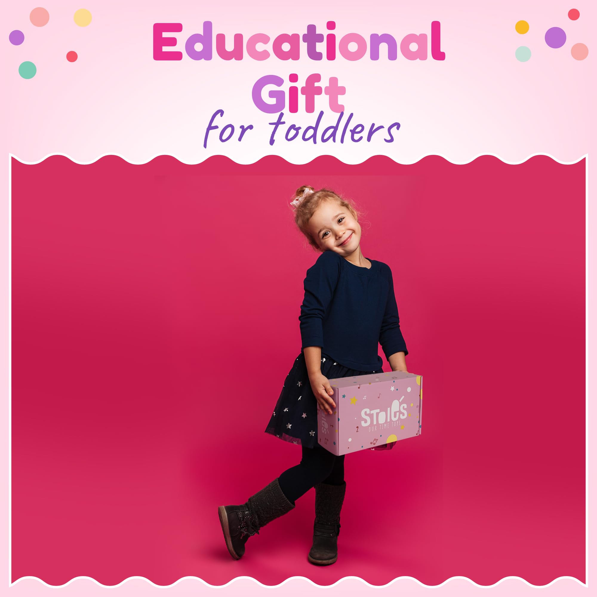 Stoie's Wooden Toddler Musical Instruments with Xylophone, Maracas, Triangle, Tamburine for Babies and Kids, Eco Friendly Montessori Educational Toy - 5