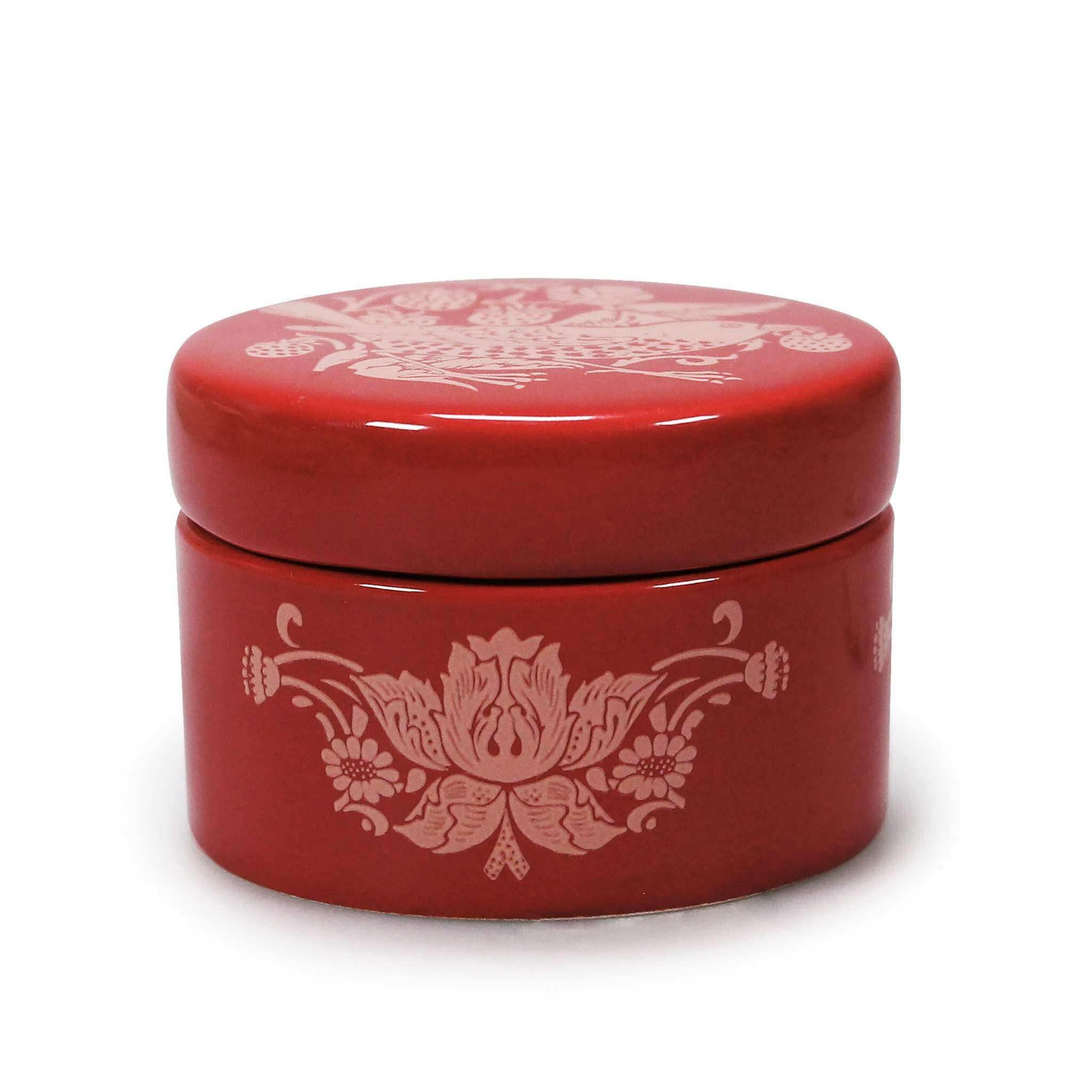Half Moon Bay Red | William Morris | Strawberry Thief | Stoneware Trinket Box | Official Merchandise | Decorative Jewelry Pot | Arts And Crafts Gift