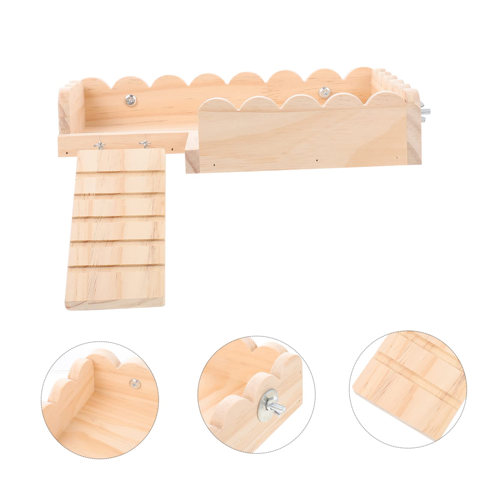 Holz Meerschweinchenbrett mit Leiter, Einfach Montierbar, Rund