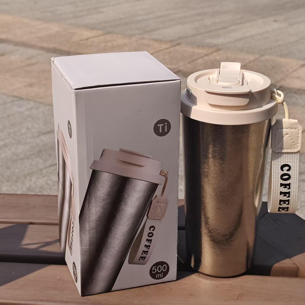 Titanium Coffee Cup Double Wall Ultralight Ti Travel Mug Vacuum Insulated Hot or Cold with Leakproof Lid Wide Mouth for Backpacking, Commute, Camping, Cafe, Gym, Home Office Water Tea Bottle - Image 8