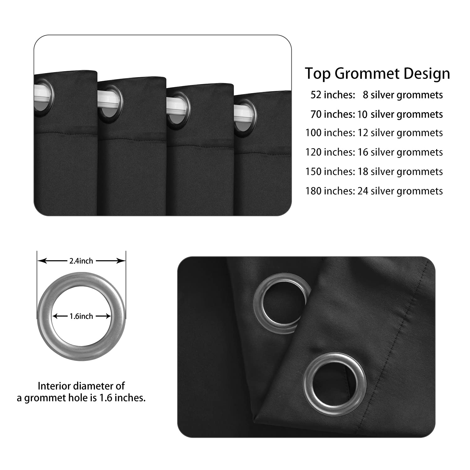 LORDTEX Black Room Divider Curtains - Total Privacy Wall Room Divider Screens Sound Proof Wide Blackout Curtain for Living Room Bedroom Patio Sliding Door, 1 Panel, 5.8ft Wide x 9ft Tall