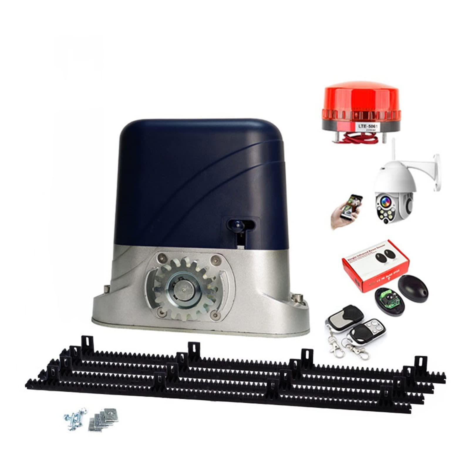 Zestaw do otwierania bramy, Bramy przesuwne Otwieracz 3 Nylon Stojaki, wałek silnika, automatyczne bramy przesuwanej Operator Kit dla ogrodzenia Podjazd do 1800lbs(Kit g 3m rack)
