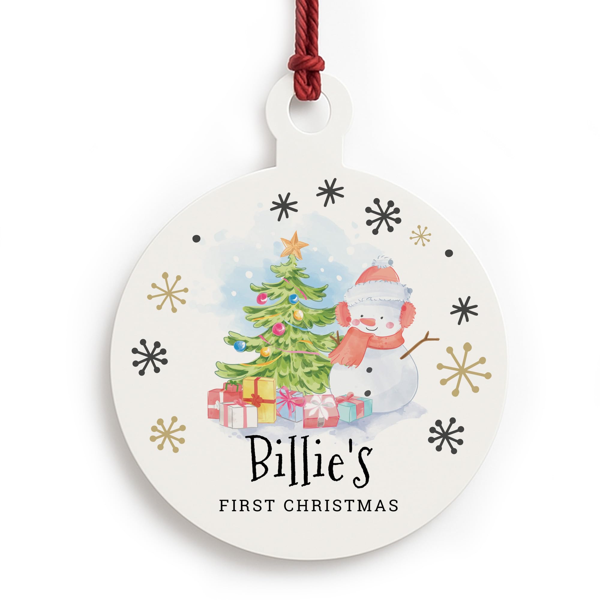 Red Ocean Babys 1st Christmas Acrylic Bauble Personalised My First Christmas Decoration For Baby Girl Baby Boy Bauble Keepsake For Family