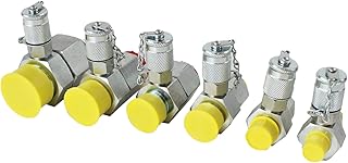 IMELBUFF BSPP Hydraulic Swivel Run Tees 6-Pack Hydrulic Tee Connector Tester Coupling Set for Repair Excavator Construction Machinery