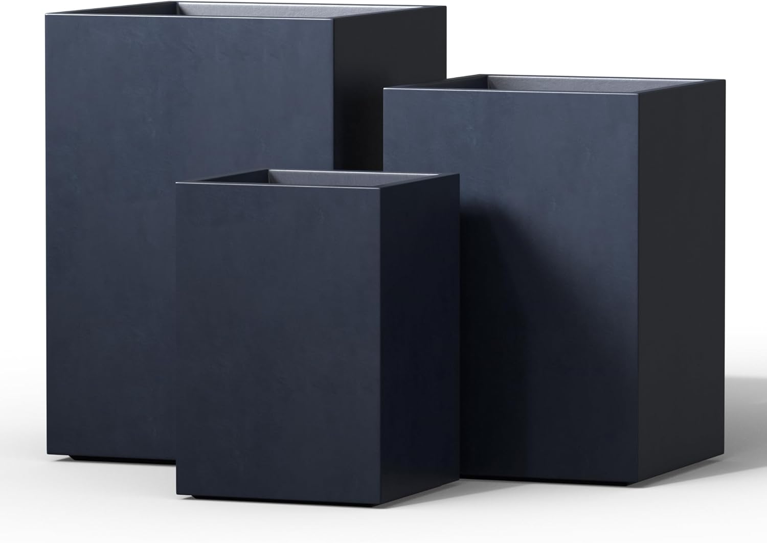 Kante 12.6 Inch Tall Rectangular Concrete Planter, Indoor & Outdoor Garden Pot for Tree, Flowers, Shurbs, Ideal for Patio, Garden, Porch, Slate Gray