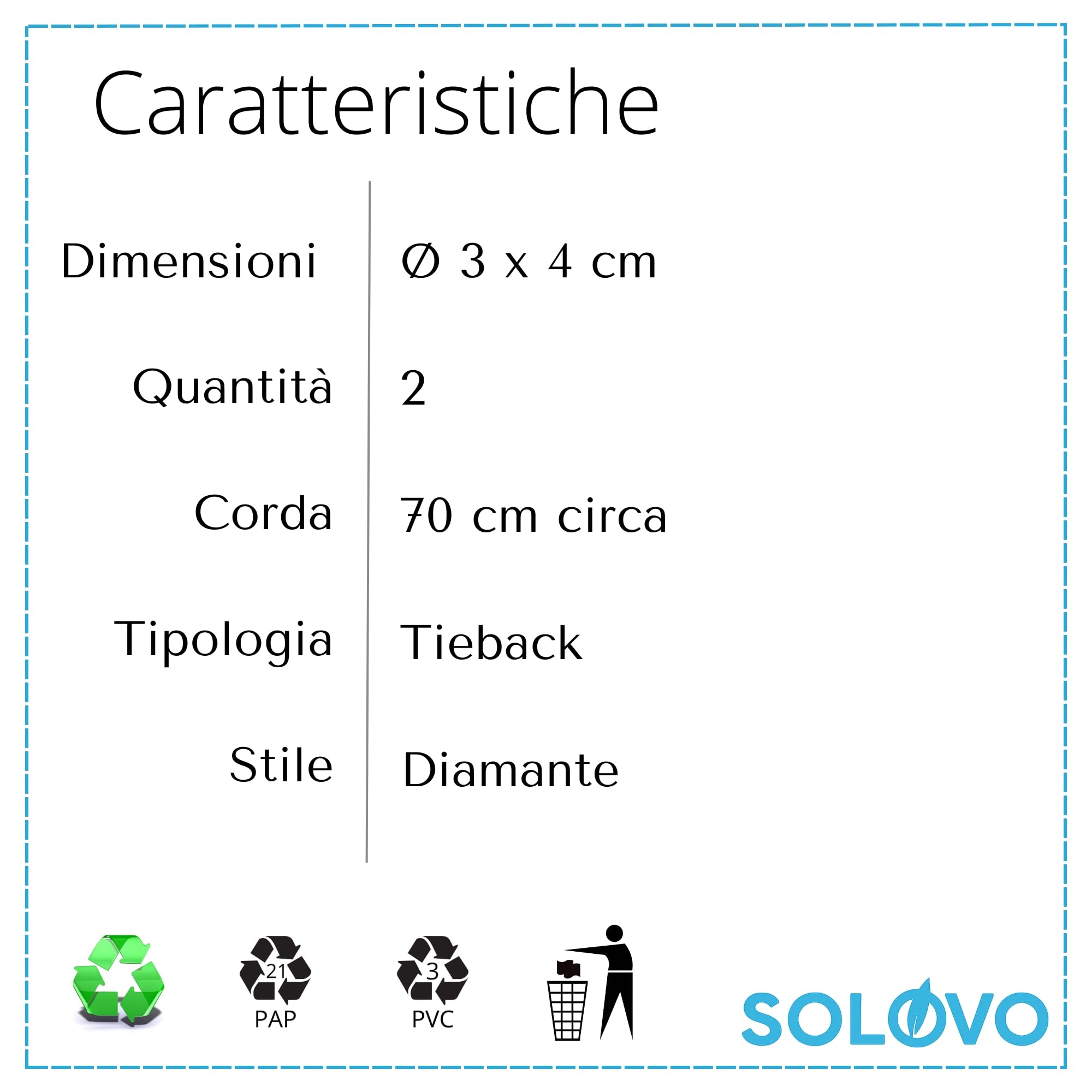 SOLOVO Ferma Tenda con Cristalli Decorativi, Corda Intrecciata Elegante, Stile Moderno per Tende Soggiorno e Camera, Chiusura Incrociata Semplice, Tieback Pratico, Set da 2 Pezzi, Beige