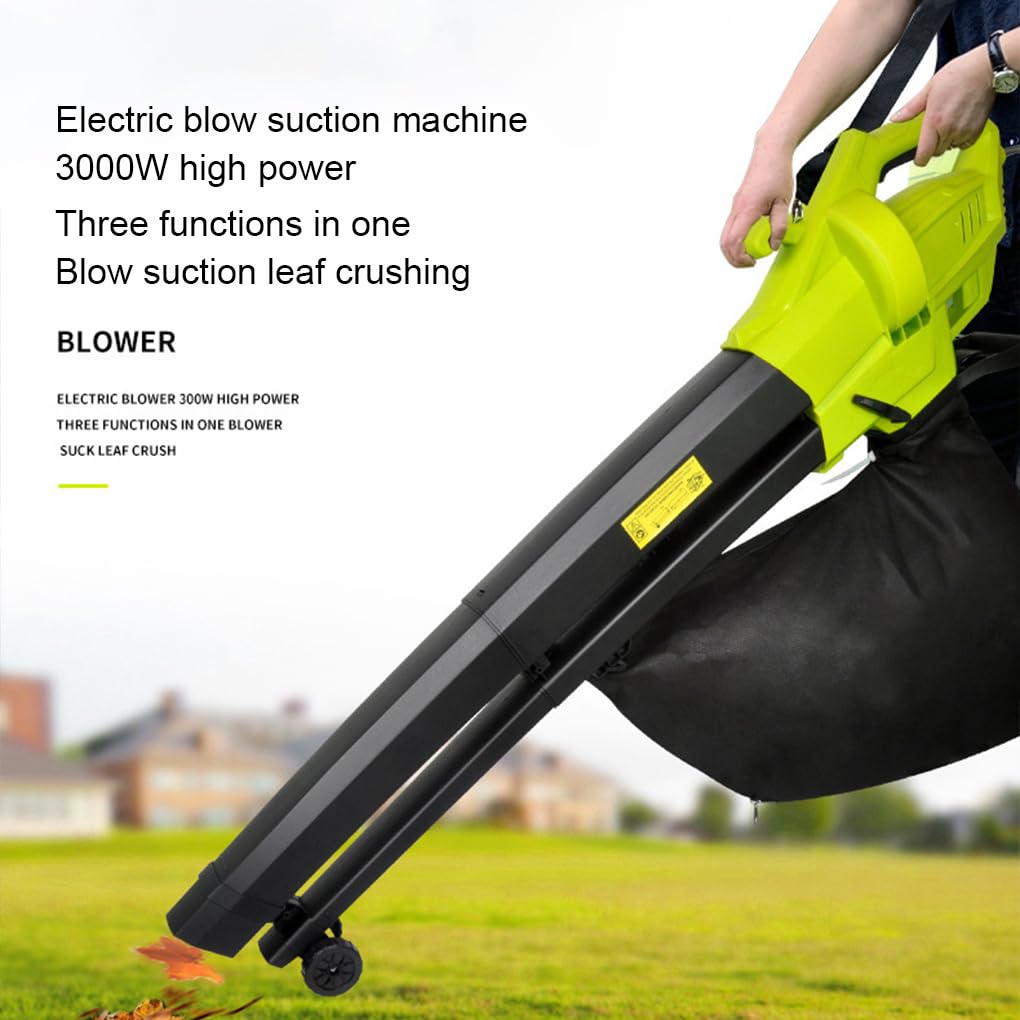 Soplador eléctrico de Potencia de 3000 W, Ligero y cómodo, Ideal para la Limpieza del jardín Durante Todo el año. Ahorra Tiempo y Evita Las
