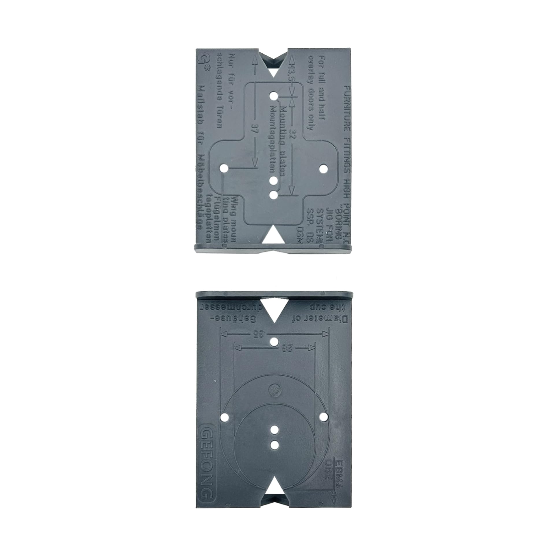 Bisagra Plantillas de Marcado de Orificios para Placas de Montaje Plantilla de Perforación Copa de 26 mm y 35 mm para Puerta de Armario Cocina Armario de Baño 2 Piezas