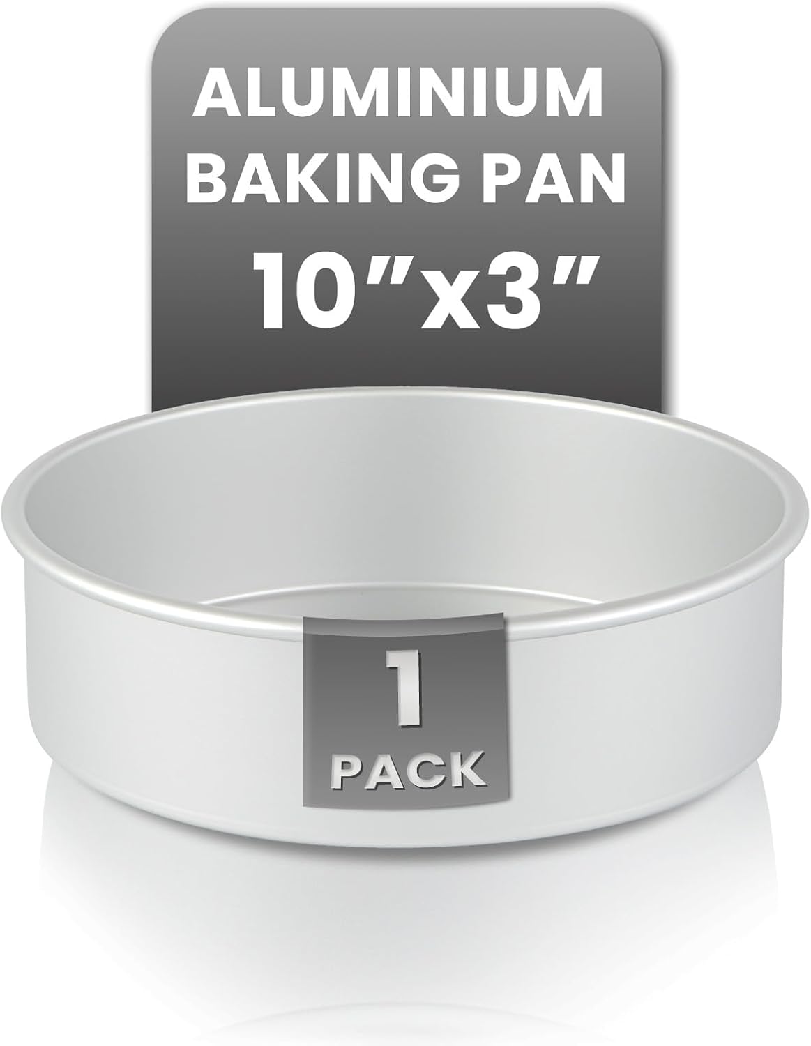 Restaurantware-Met Lux 10 x 3 Inch Straight-Sided Baking Tin, 1 Round Cake Pan - Oven-Ready, Freezable, Anodized Aluminum Round Baking Pan, Greaseproof, For Layer Birthday Cake