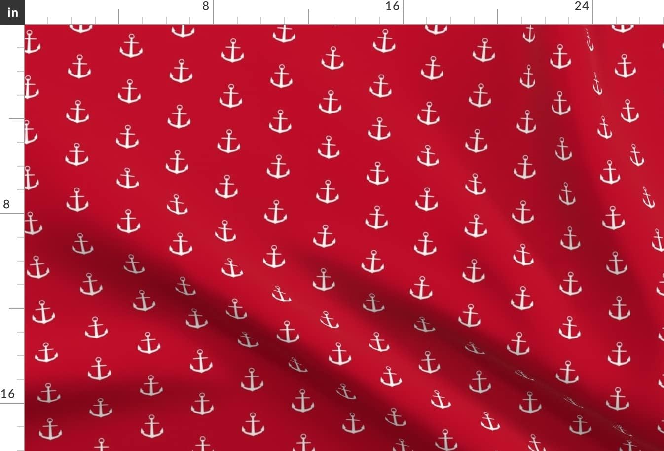 Spoonflower Fabric - Anchor Red Cream Navy Ship Ocean Nautical Printed on Minky Fabric by The Yard - Sewing Baby Blankets Quilt Backing Plush