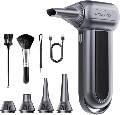 Wolfbox MF100 Portable Turbo Air Duster with Handheld Cleaner and Hair Dryer