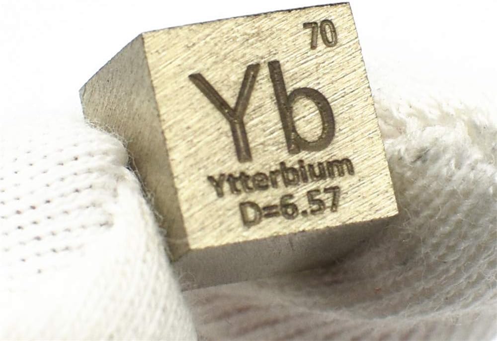10mm Ytterbium Element Cube for Element Collection 0.39" YB Density Cube Periodic Table Collect DIYs Biz Gift