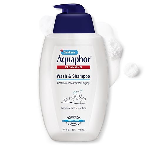 Aquaphor Gel de baño y champú para niños, sin fragancia, champú sin lágrimas y gel de baño para niños, de la marca recomendada por pediatras,
