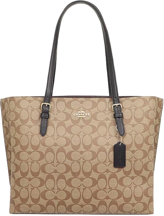 Coach Mollie Tote (Signature Khaki/Black)